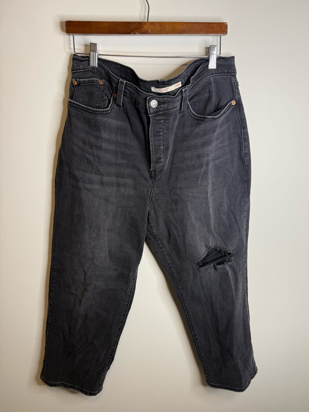 Levi's Wedgie Straight Jeans black High Rise Button Fly Size 16W